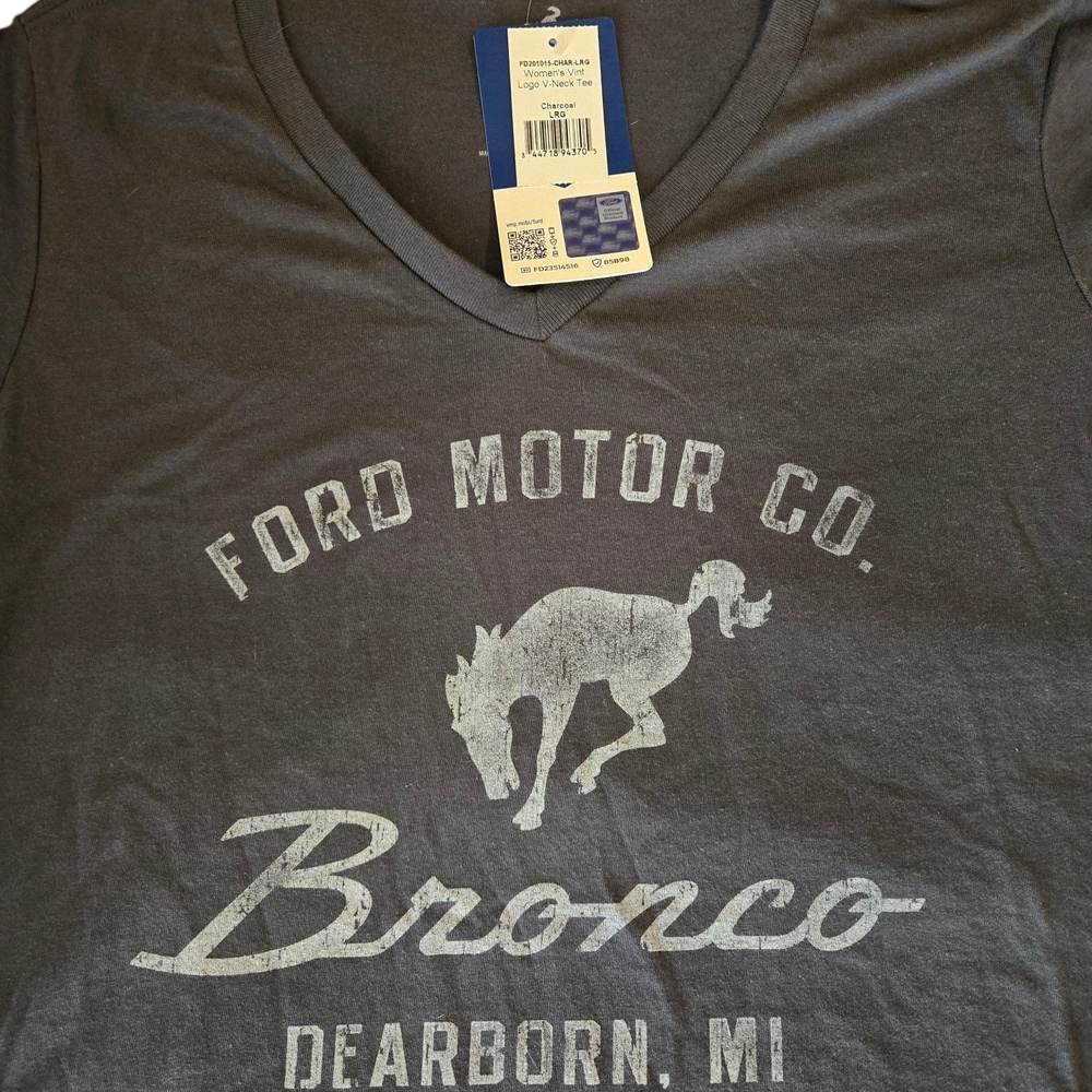 Ford Motor Co. Bronco Gray V-Neck T-Shirt - Picture 3 of 3